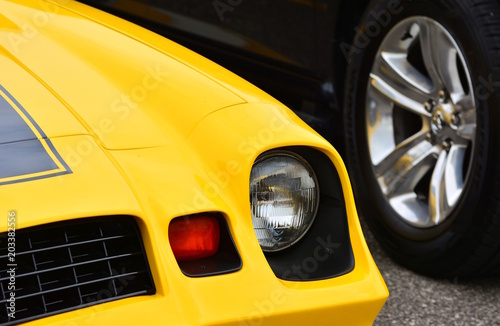 Headlight of a vintage American car