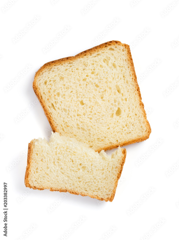 sliced bread isolated on white