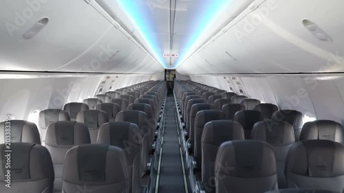  Modern interior of the airliner 