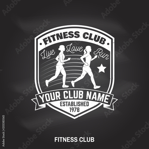Fitness club badge. Vector illustration.