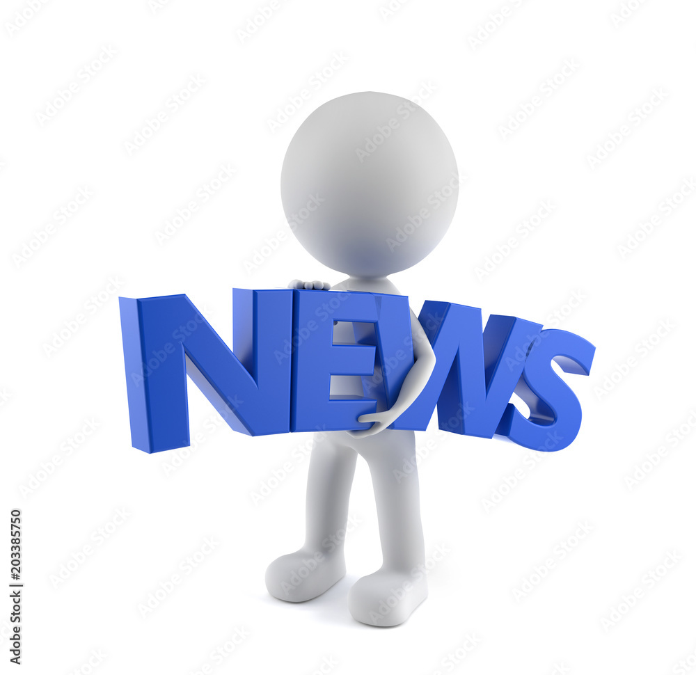 News in 3d-Schrift mit weißen Männchen News in 3d-Schrift mit weißen Männchen