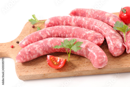 raw sausage on board