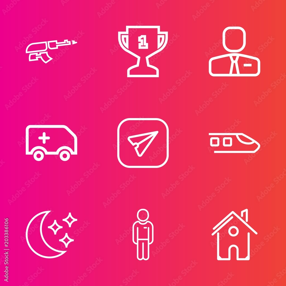 Premium set with outline vector icons. Such as message, boy, male, award, army, sky, house, man, rifle, email, employer, first, winner, transportation, train, building, railway, medical, web, black Premium set with outline vector icons. Such as message, boy, male, award, army, sky, house, man, rifle, email, employer, first, winner, transportation, train, building, railway, medical, web, black