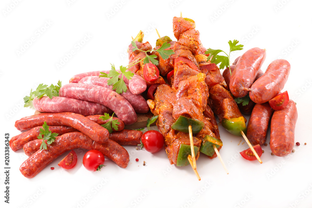 assorted raw meat for barbecue
