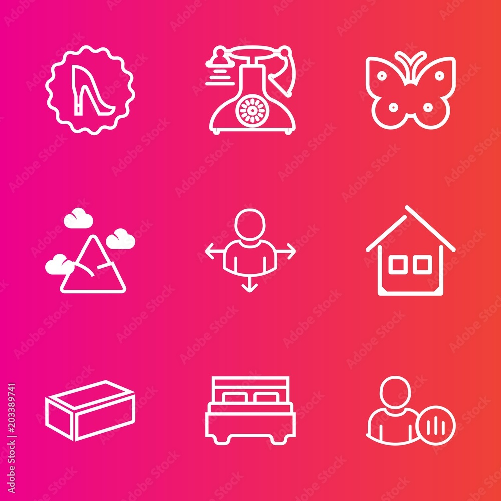 Premium set with outline vector icons. Such as status, mountain, architecture, profile, phone, communication, construction, elegance, footwear, blue, antique, insect, travel, interior, butterfly, old Premium set with outline vector icons. Such as status, mountain, architecture, profile, phone, communication, construction, elegance, footwear, blue, antique, insect, travel, interior, butterfly, old