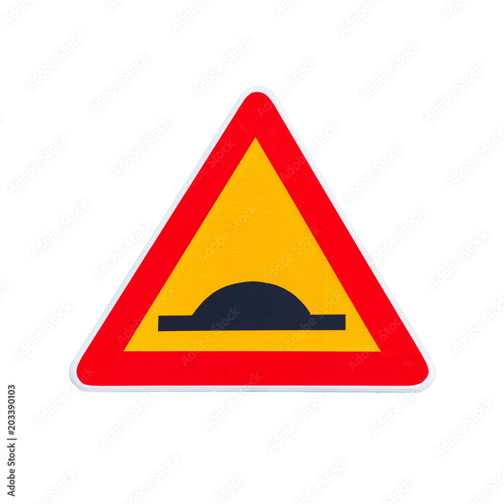 Speed Hump, traffic sign isolated on white Speed Hump, traffic sign isolated on white