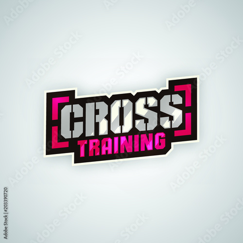 Modern professional cross training sport template logo design.
