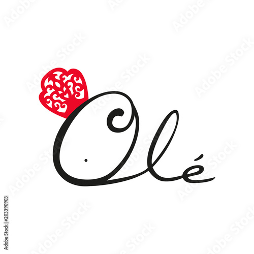 Flamenco logo Olé. Typical Spanish.Vector illustration. photo