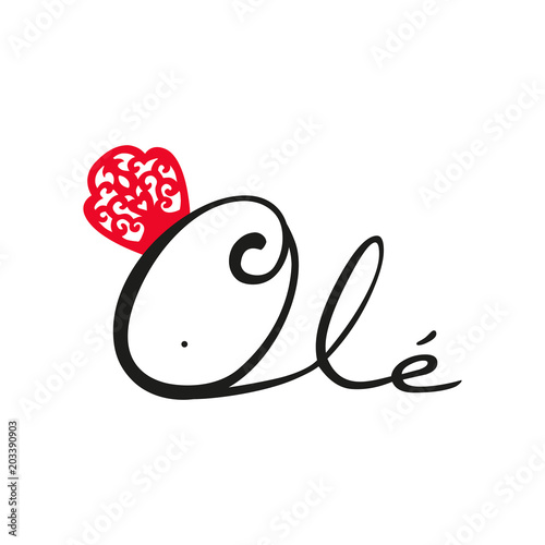 Flamenco logo Olé. Typical Spanish.Vector illustration.