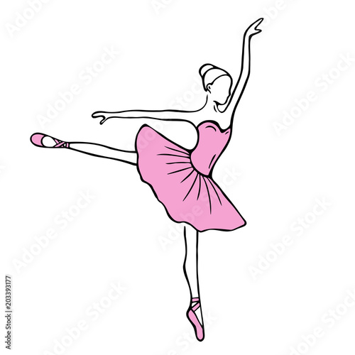 Beautiful hand drawn ballerina stock illustration