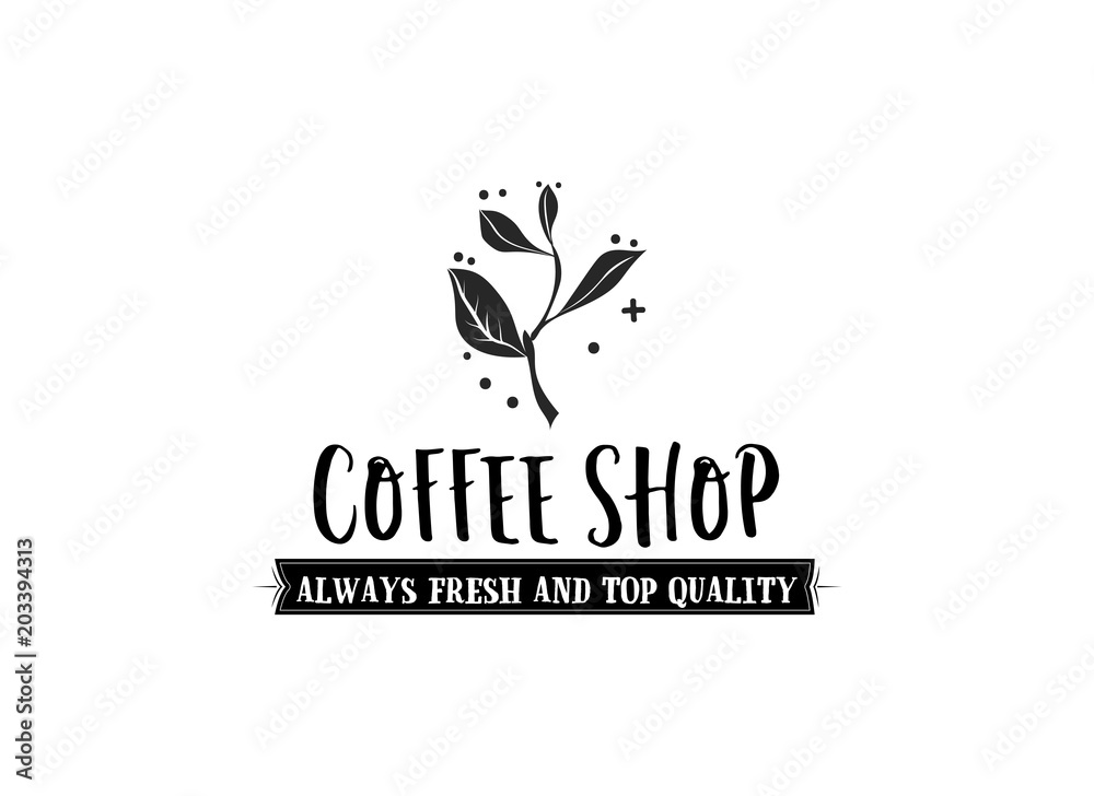 Coffee Hipster Vintage Stylized Lettering badge. Vector Illustration