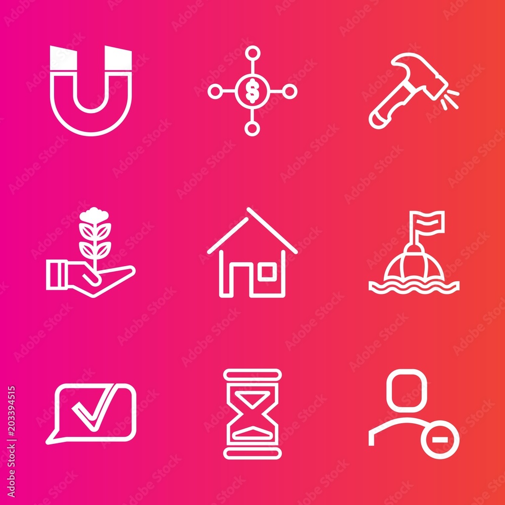 Premium set with outline vector icons. Such as construction, south, user, house, sea, time, bank, estate, chat, nature, seedling, equipment, clock, pole, hour, delete, tree, dollar, buoy, north, water Premium set with outline vector icons. Such as construction, south, user, house, sea, time, bank, estate, chat, nature, seedling, equipment, clock, pole, hour, delete, tree, dollar, buoy, north, water