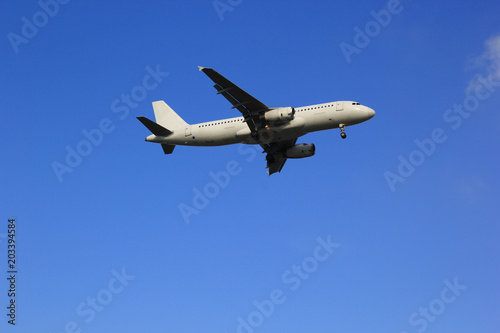Airplane with beautiful sky on background