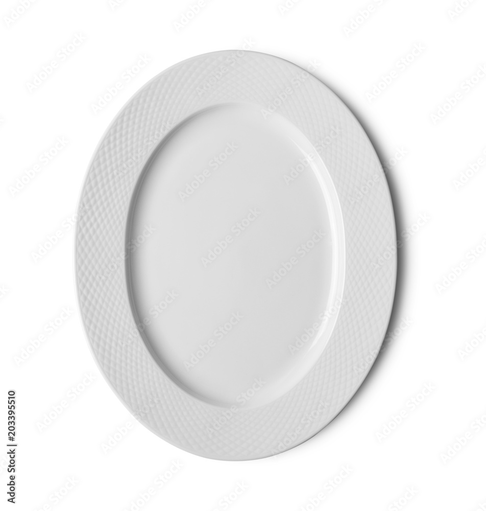empty white ceramic plate on white background empty white ceramic plate on white background