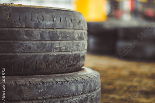 tires on the sports track