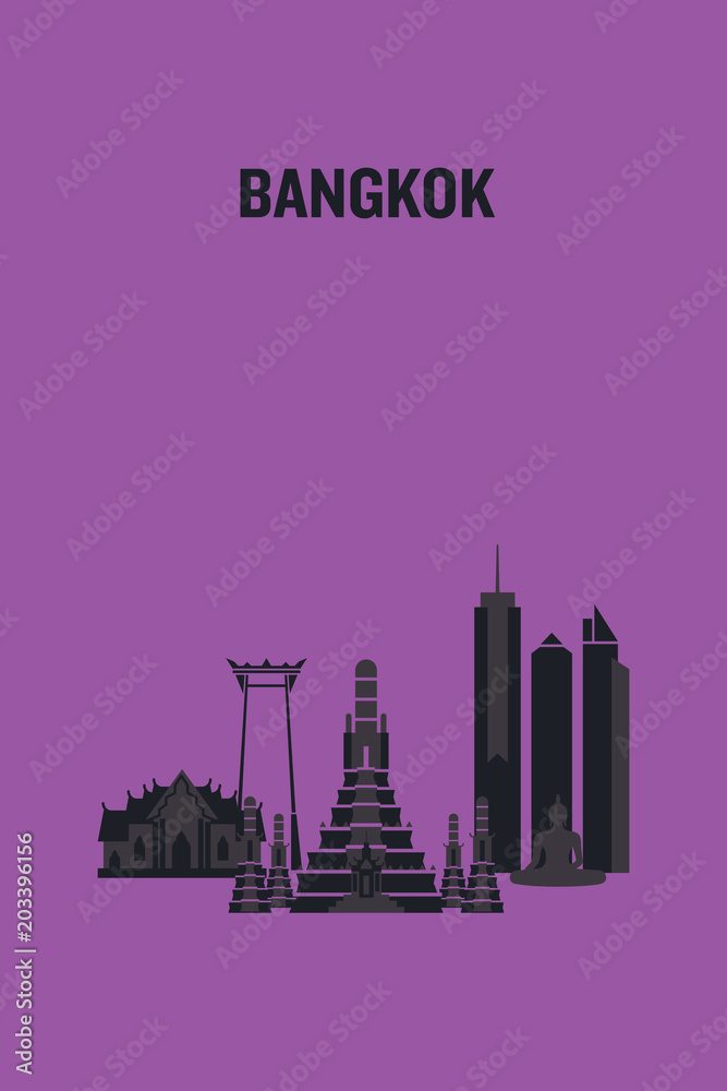 Fototapeta premium Bangkok art design concept. Flat vector illustration.