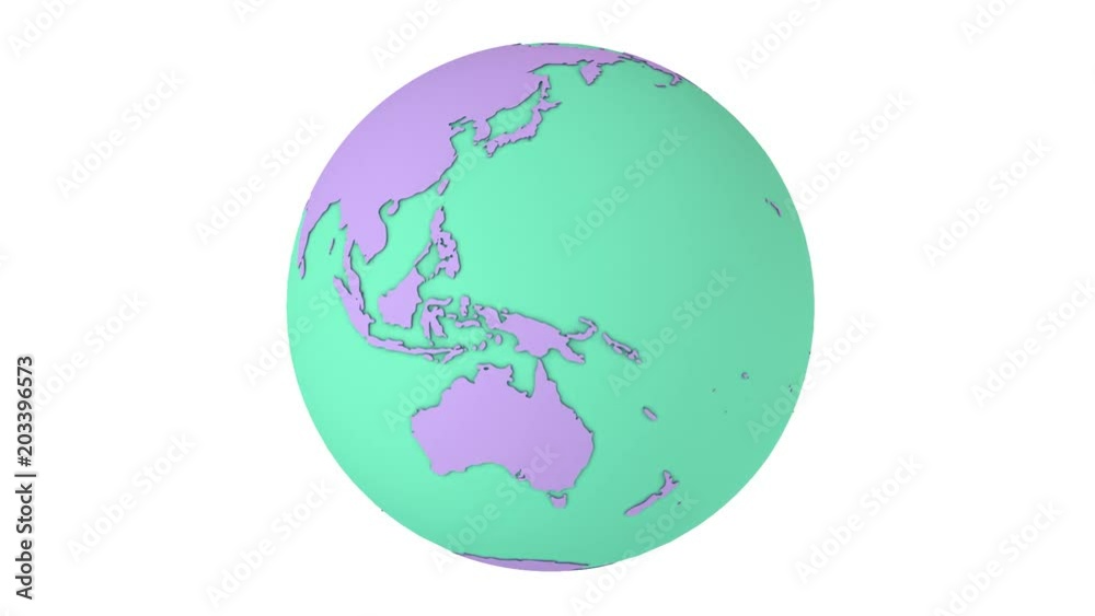 Model of Earth on a white background. Rotation animation. 3D render. Model of Earth on a white background. Rotation animation. 3D render.