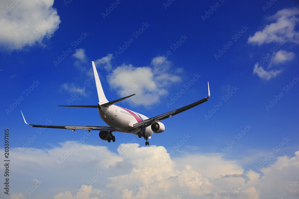 Airplane with beautiful sky on background Airplane with beautiful sky on background