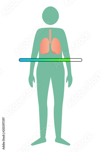 Mensch - Lunge Energiebalken