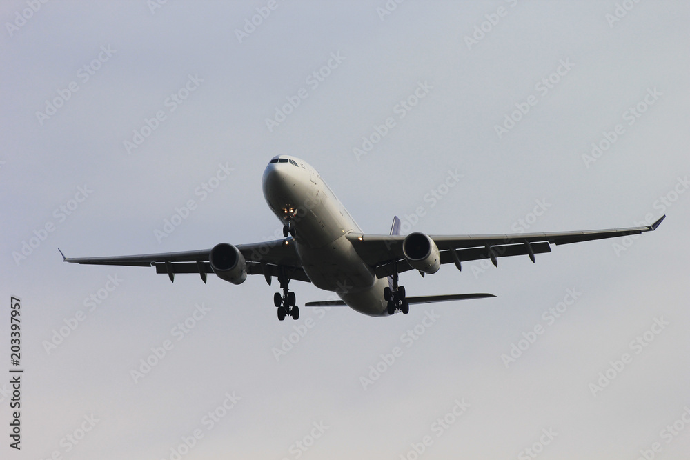 Airplane with beautiful sky on background Airplane with beautiful sky on background