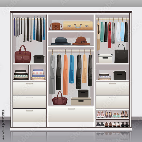 Wardrobe Storage Interior Realistic 