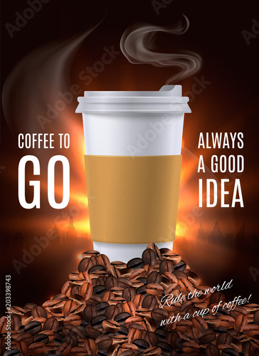 Coffee To Go Advertisement Composition