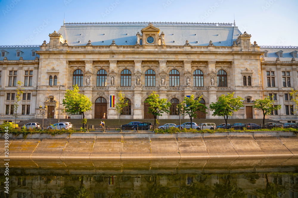 Obraz premium Palace of Justice in sunset in Bucharest, Romania