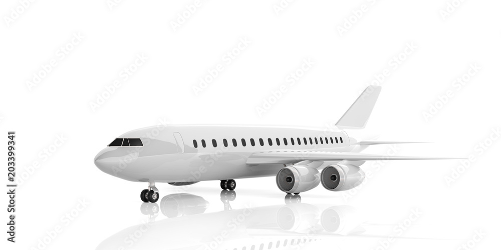 Airplane isolated on white background. 3d illustration