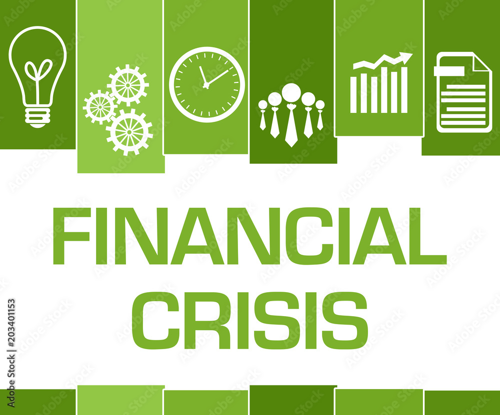Financial Crisis Green Stripes Symbols 
