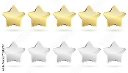 5 stars - golden and silver