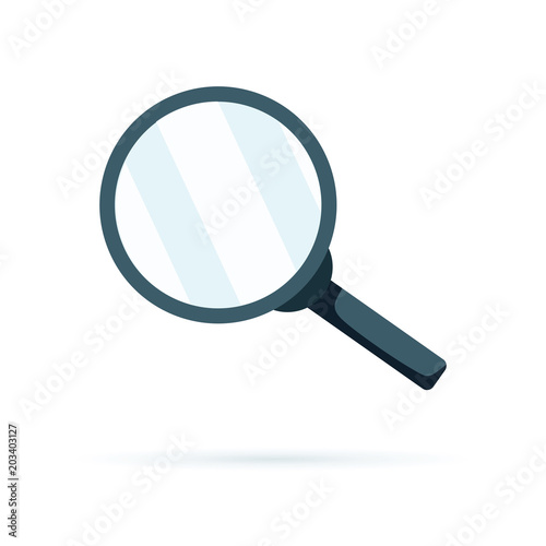 Magnifying glass symbol, find icon. Search button, magnifier symbol isolated.