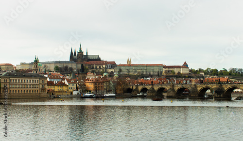 Prague Castle View From The River Vltava 2