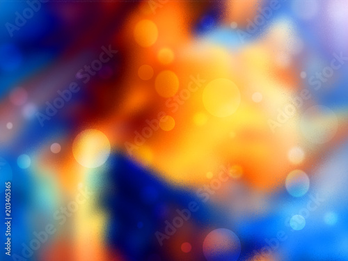 Orange & Blue glitter vintage lights background. defocused © ProDesignSquad