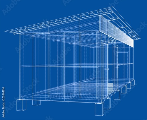 Household building project. Vector