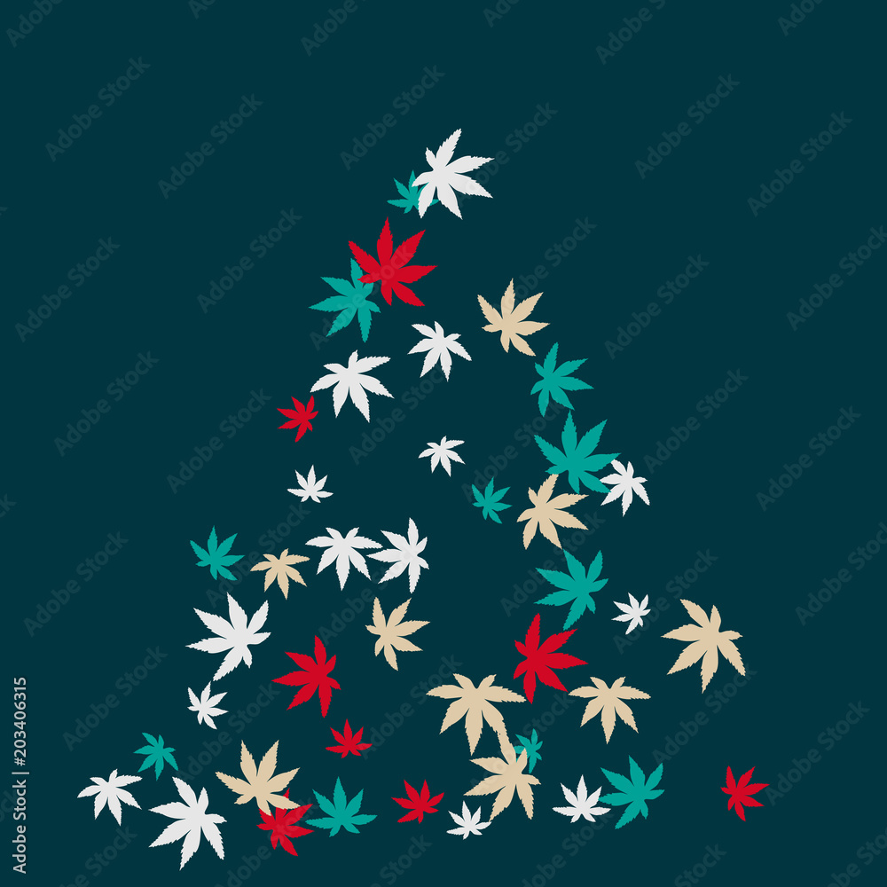 Cute vegetative pattern with simple small leaves for a greeting card or poster. Vector background for spring or summer design Cute vegetative pattern with simple small leaves for a greeting card or poster. Vector background for spring or summer design