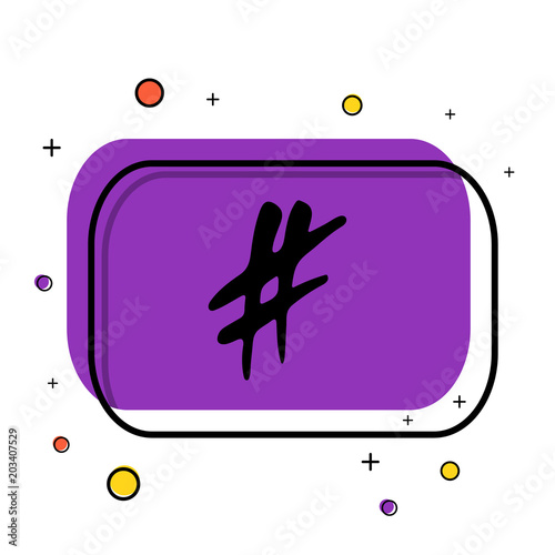 Hashtag sign. Vector illustration.