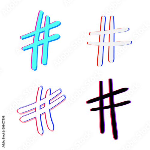 Hashtag sign. Vector illustration.