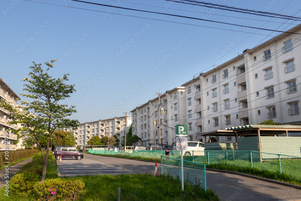 Takesato Complex apartment in Kasukabe City, Saitama Prefecture, Japan