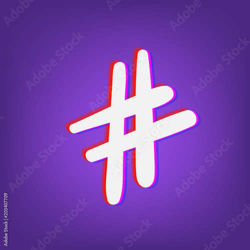 Hashtag sign. Vector illustration.