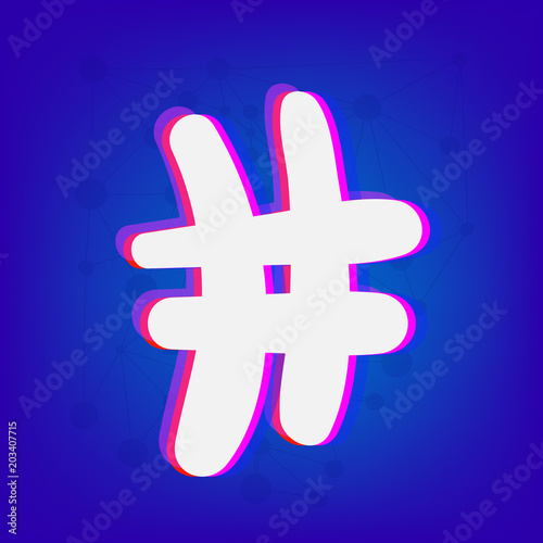 Hashtag sign. Vector illustration.