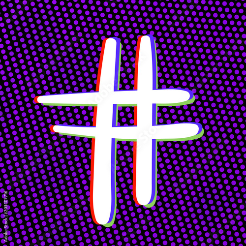 Hashtag sign. Vector illustration.