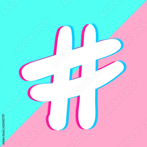 Hashtag sign. Vector illustration.