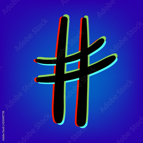 Hashtag sign. Vector illustration.