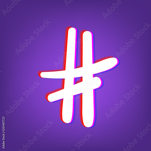 Hashtag sign. Vector illustration.