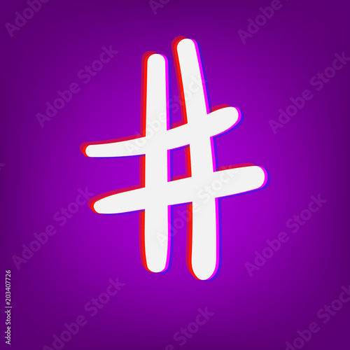 Hashtag sign. Vector illustration.