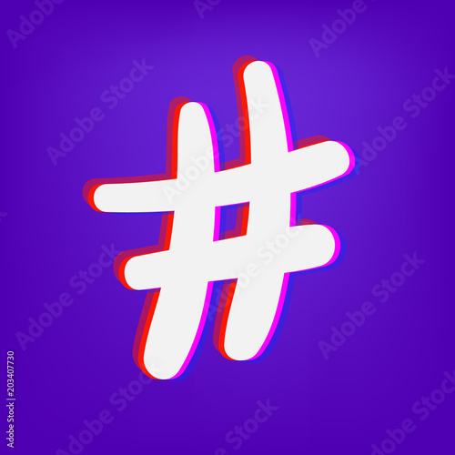 Hashtag sign. Vector illustration.