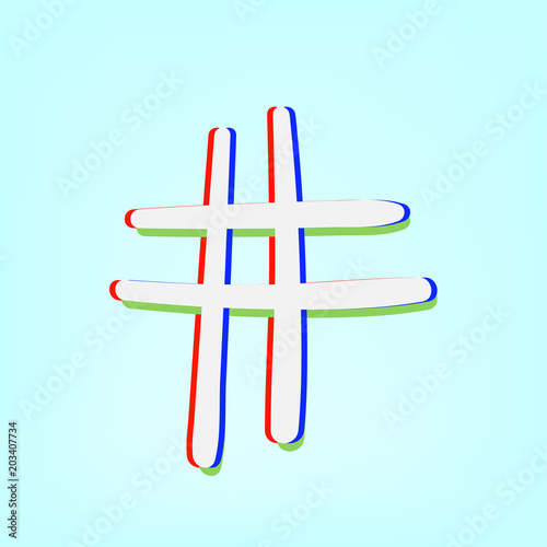 Hashtag sign. Vector illustration.