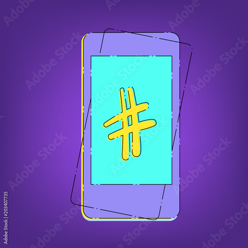 Hashtag sign. Vector illustration.