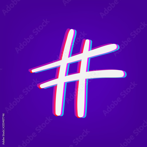 Hashtag sign. Vector illustration.