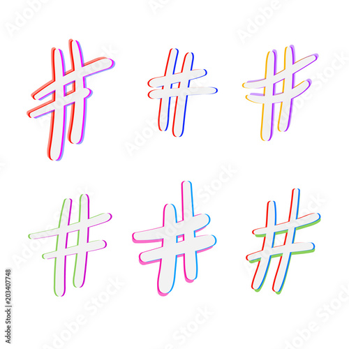 Hashtag sign. Vector illustration.